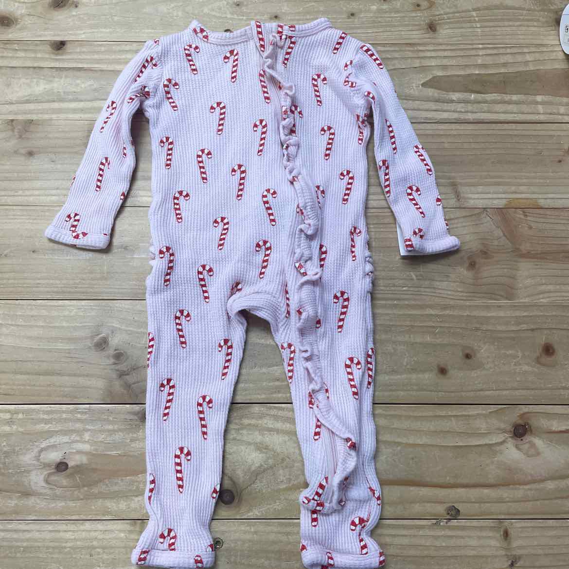 SPEARMINT LOVE PINK CANDY CANE SLEEPER 6-12 MOS