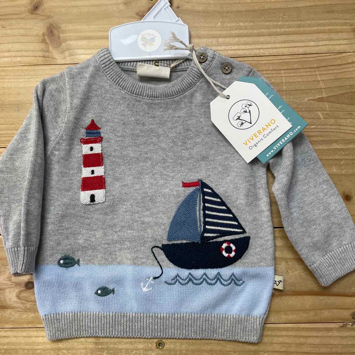 NEW! VIVERANO SAILBOAT SWEATER 0-3 MOS