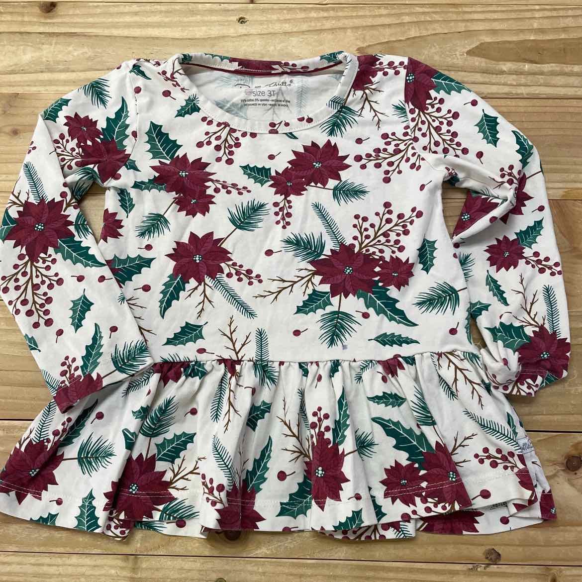 SIZE 3T RUFFLE BUTTS CHRISTMAS SHIRT 3T