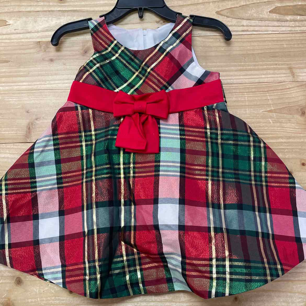 BONNIE JEAN RED PLAID DRESS 12 MOS