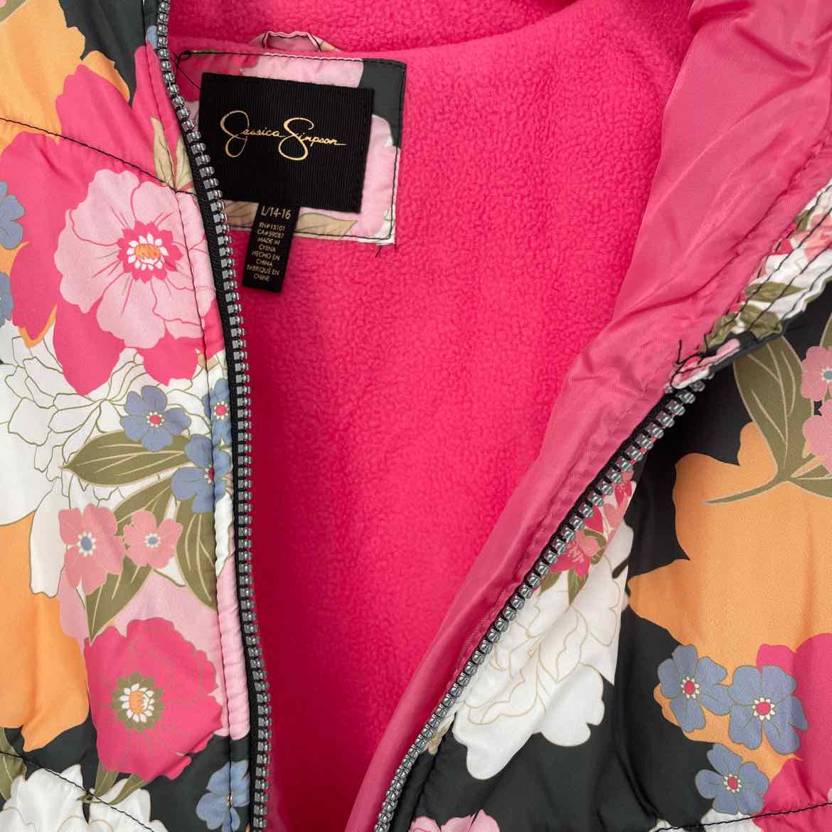 JESSICA SIMPSON FLORAL COAT 14-16