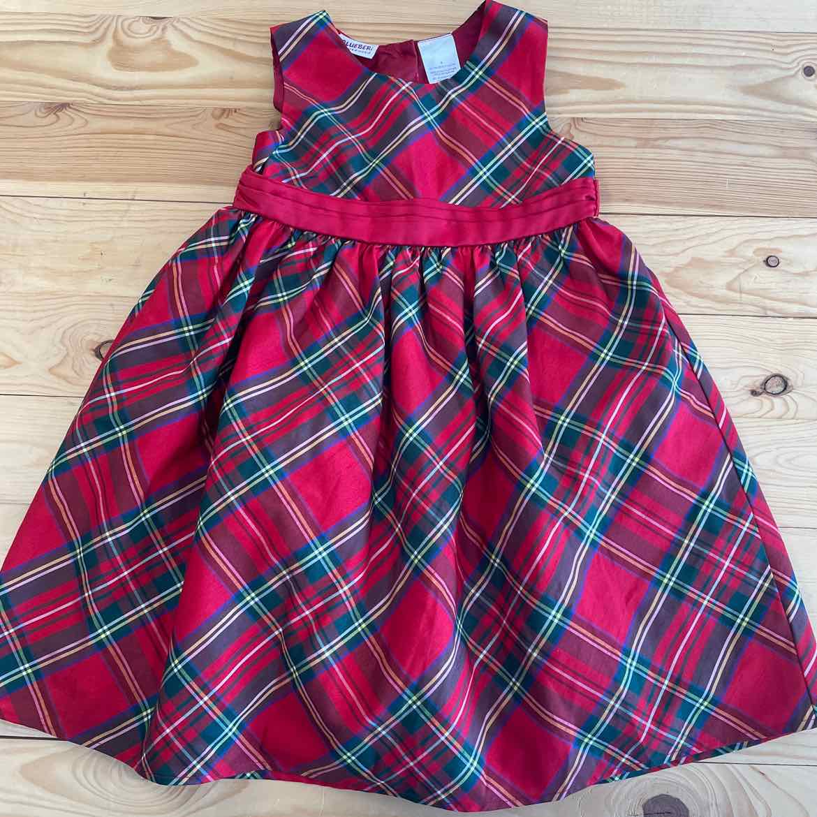 BLUEBERRI RED PLAID DRESS 6