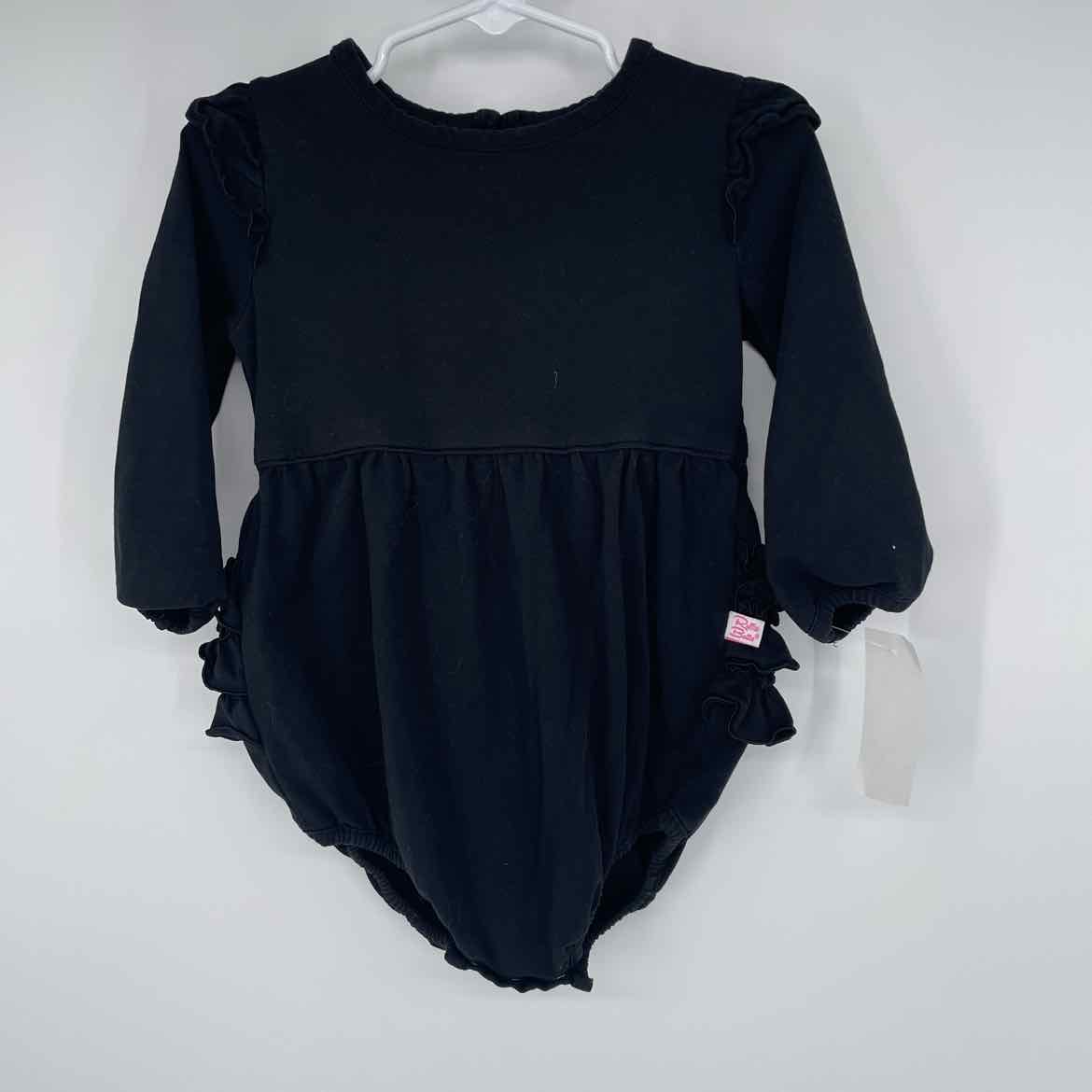 RUFFLE BUTTS BLACK BUBBLE 18-24 MOS