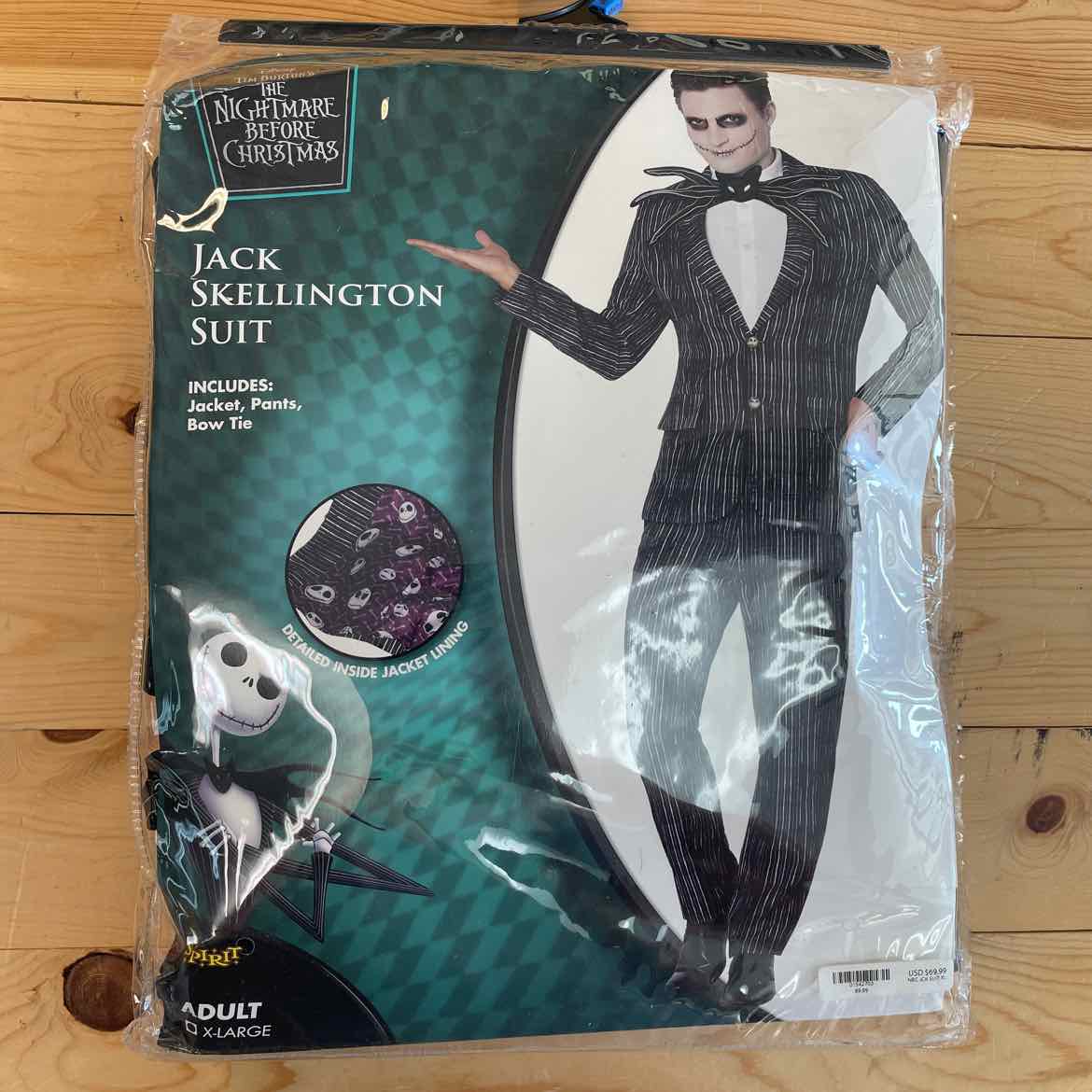 JACK SKELLINGTON COSTUME XL