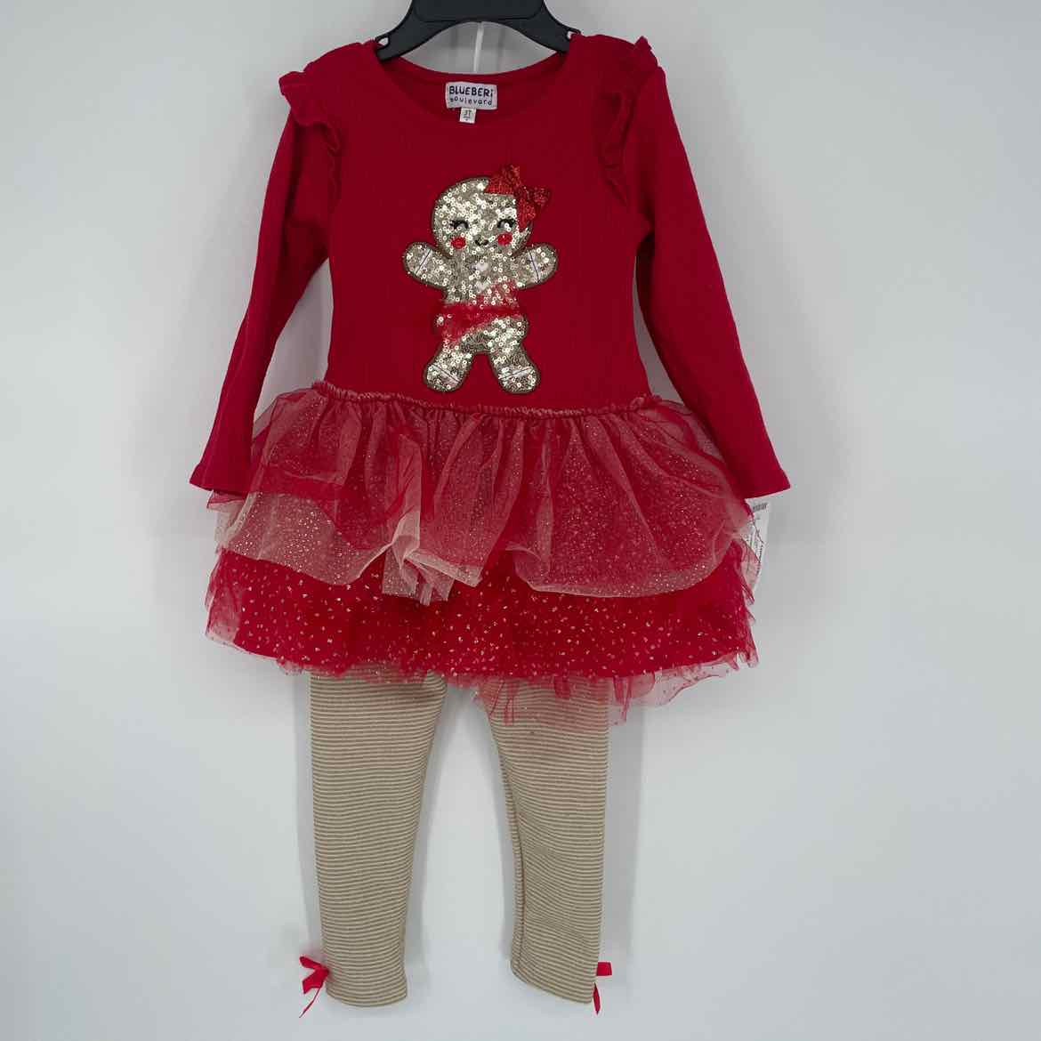 BLUEBERI BOULEVARD GINGERBREAD OUTFIT 3T