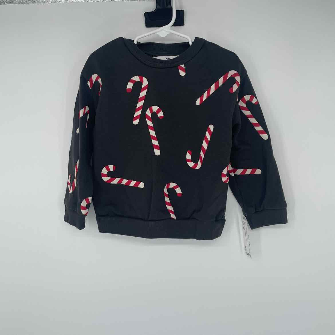 H&M CANDY CANE CREWNECK 3T