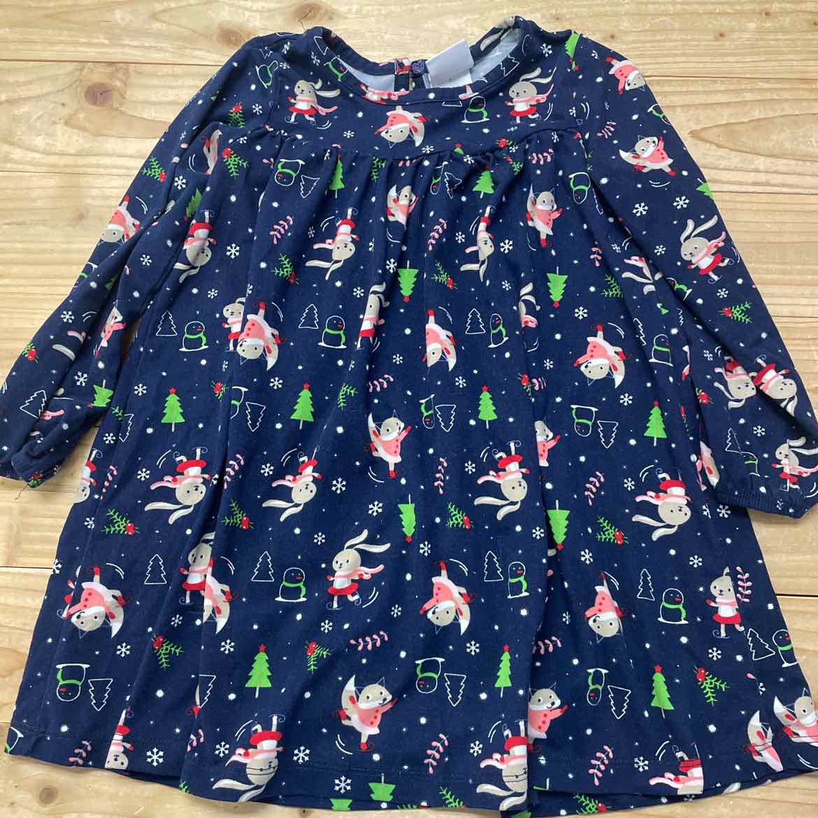 NANNETTE KIDS NAVY CHRISTMAS GOWN 3T
