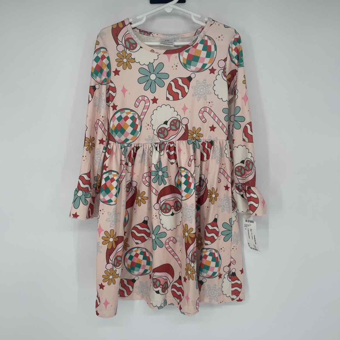 CHRISTMAS SANTA PEACE DRESS 5-6