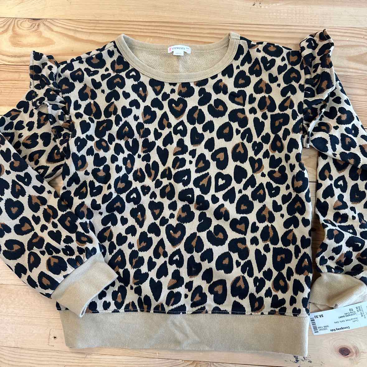 CREWCUTS LEOPARD SWEAT SHIRT 10-11