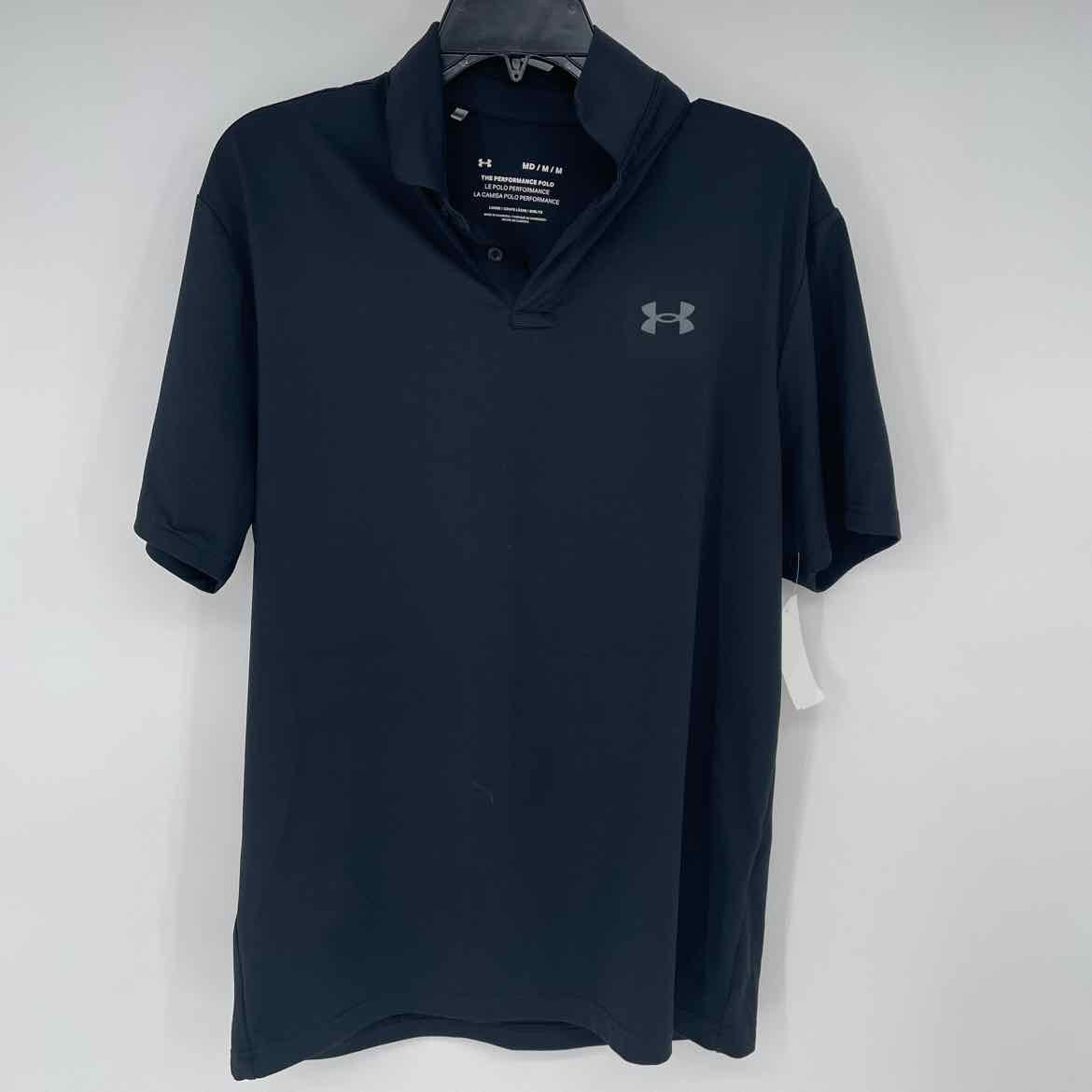 UNDER ARMOUR BLACK POLO SHIRT M MENS