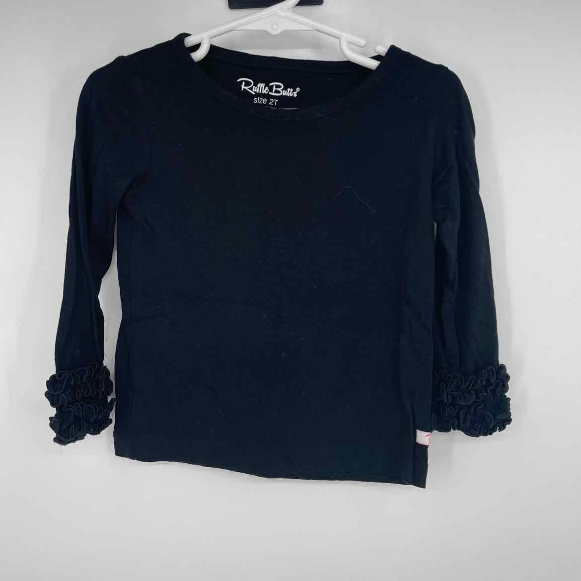 RUFFLE BUTTS BLACK SHIRT 2T