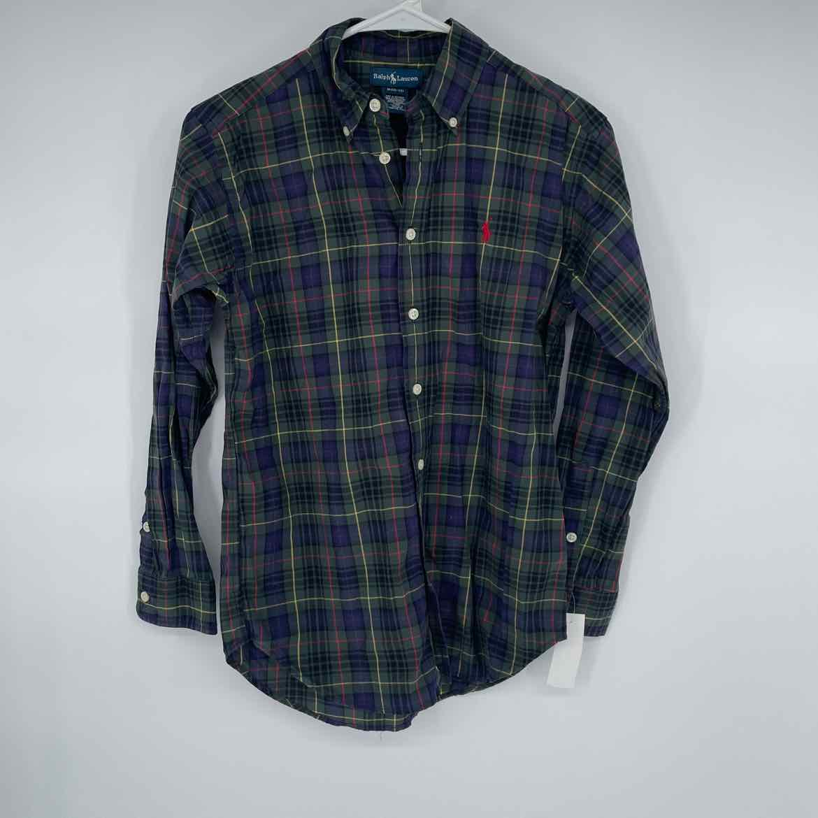 RALPH LAUREN GREEN/NAVY PLAID SHIRT 10