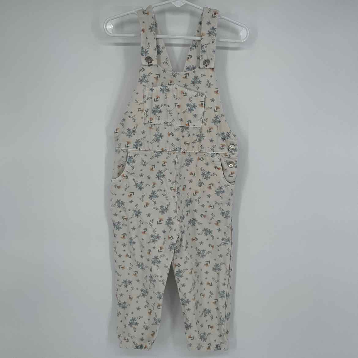 ZARA CREAM FLORAL OVERALLS 2