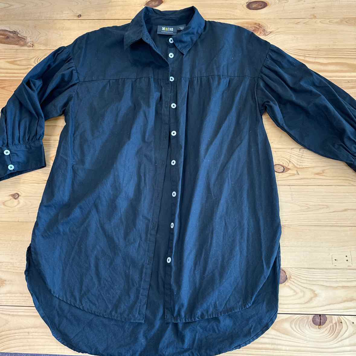 MAEVE ANTHROPOLOGIE BLACK BLOUSE S