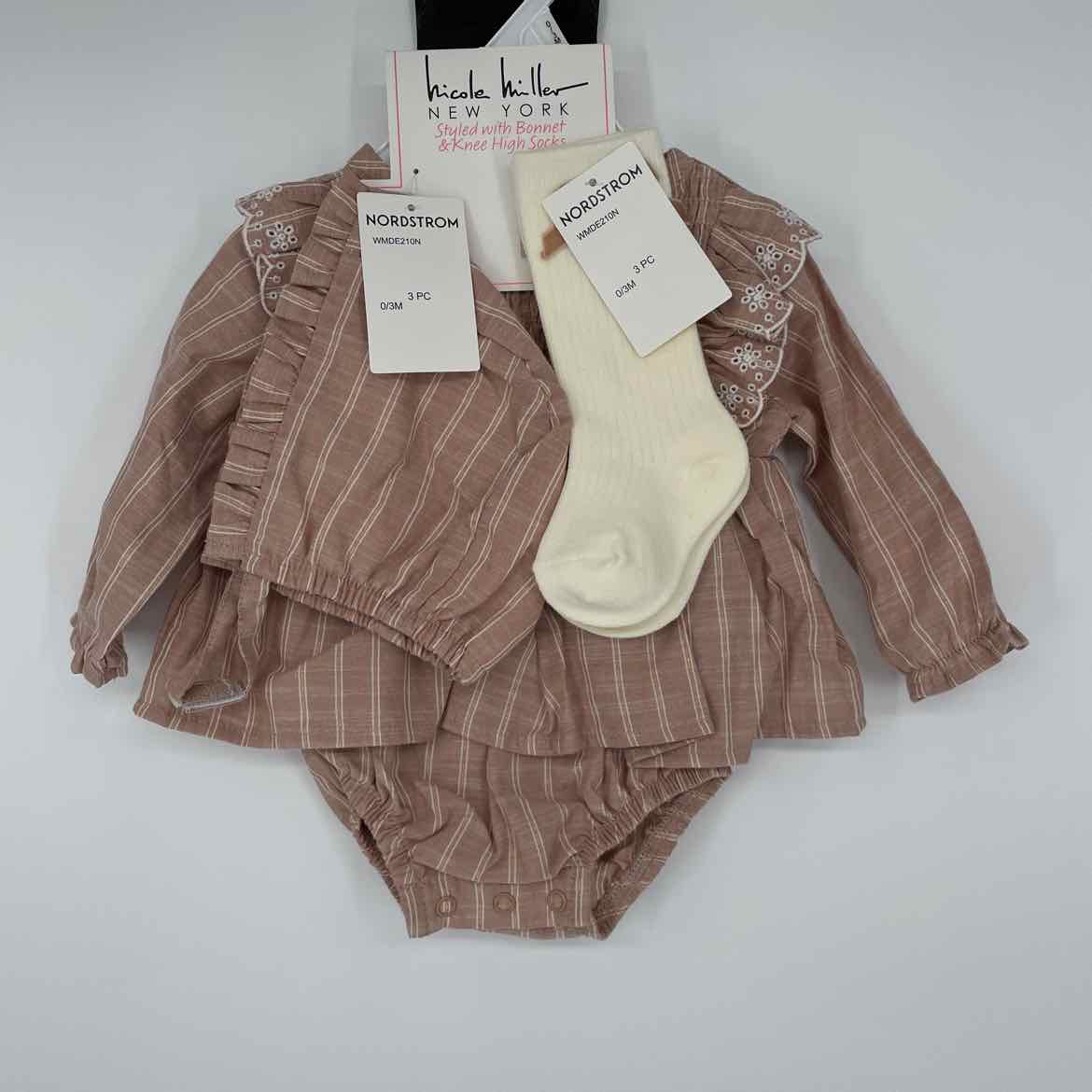 NEW! NICOLE MILLER 3PC 0-3 MOS