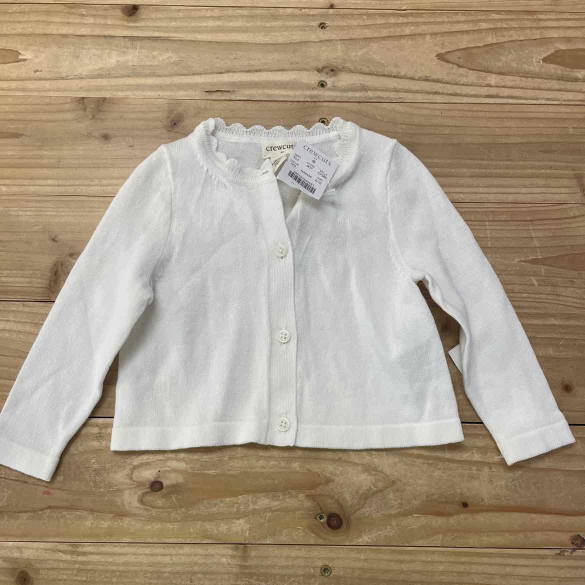 NEW! WHITE CARDIGAN 6-12 MOS