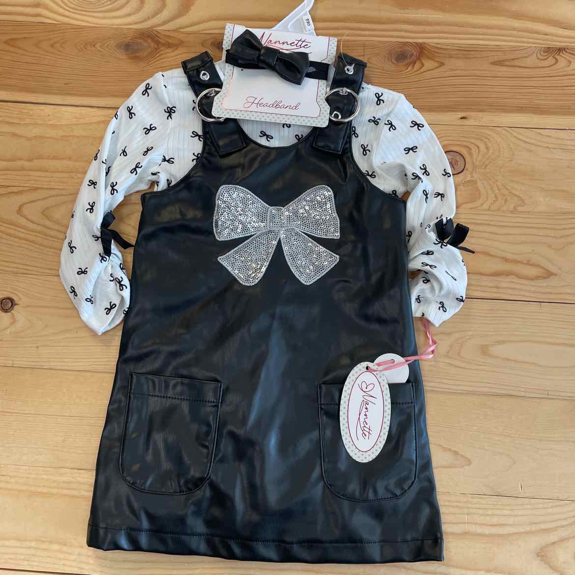 NEW! BLACK BOW SET 18 MOS