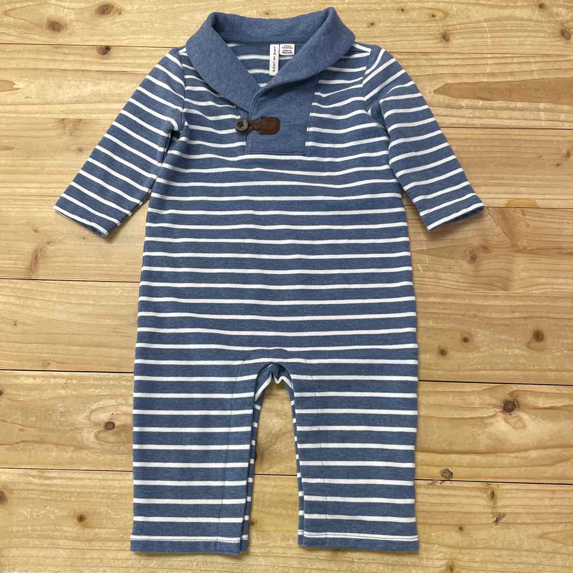 JANIE AND JACK BLUE STRIPED OUTFIT 3-6 MOS