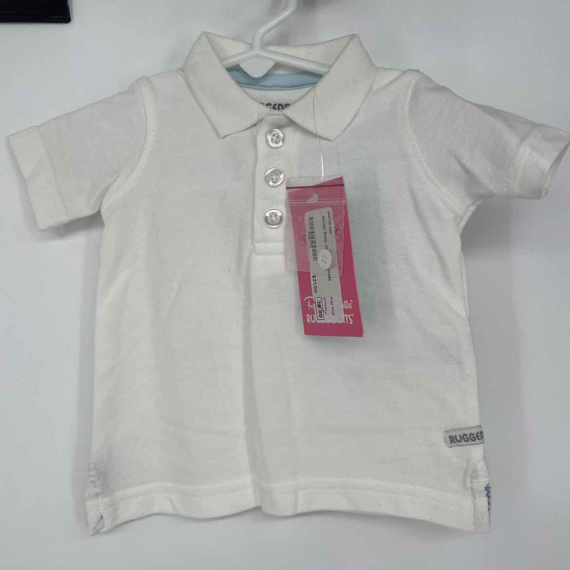 NEW! RUGGED BUTTS WHITE POLO 3-6 MOS