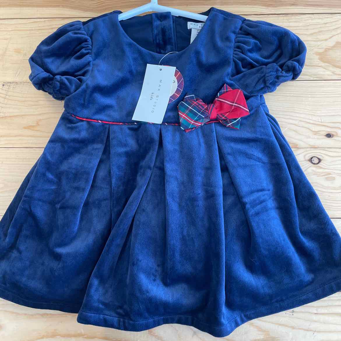 NEW! NAVY VELVET DRESS 12 MOS