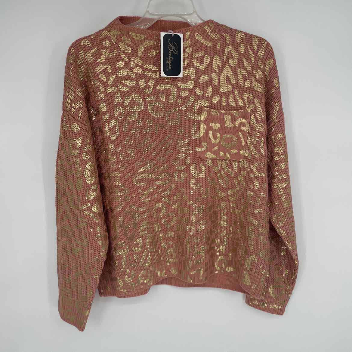 NEW! JODIFL PINK FOIL LEOPARD SWEATER M