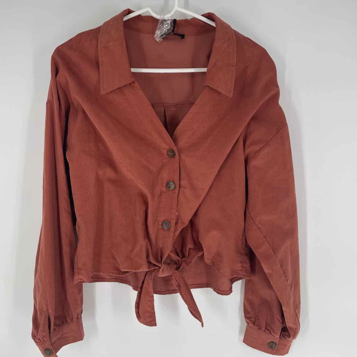 NEW! VERY J CORD CROPPED SHIRT L