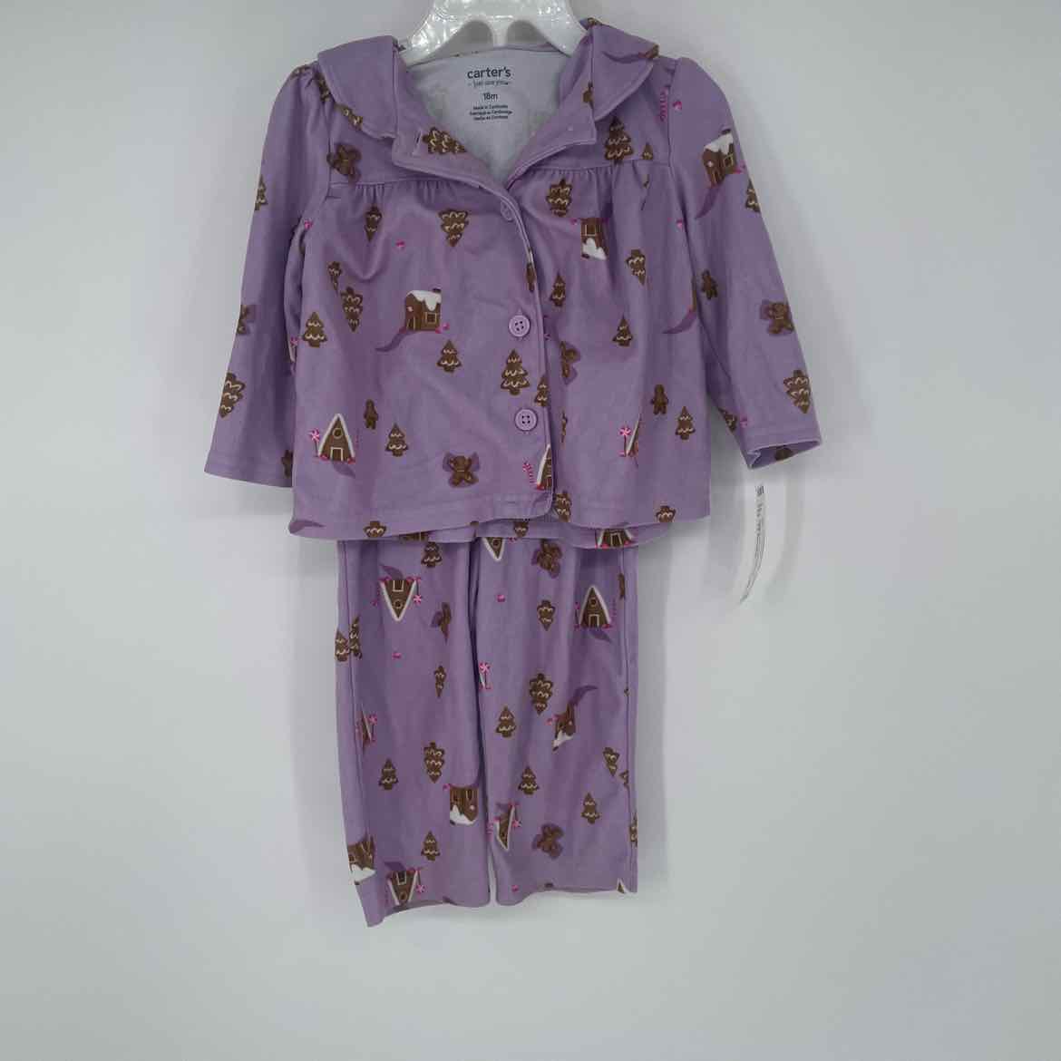 CARTER'S LILAC GINGERBREAD PJS 18 MOS