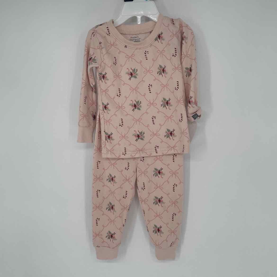 MODERN MOMENTS PINK CANDY CANE PJS 18 MOS