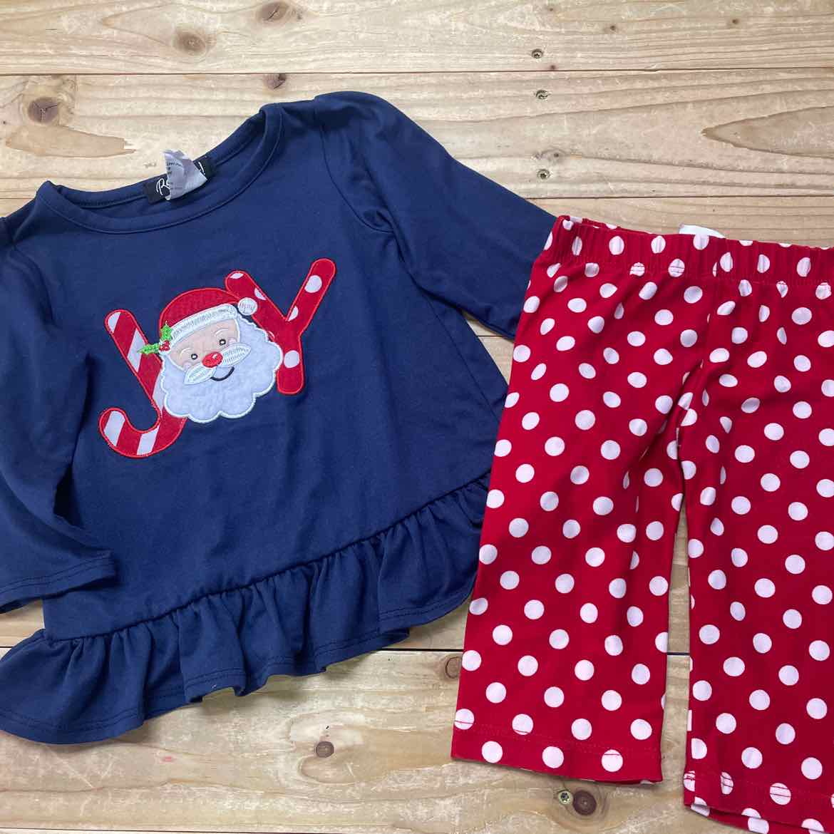 RARE EDITIONS SANTA JOY OUTFIT 6-9 MOS