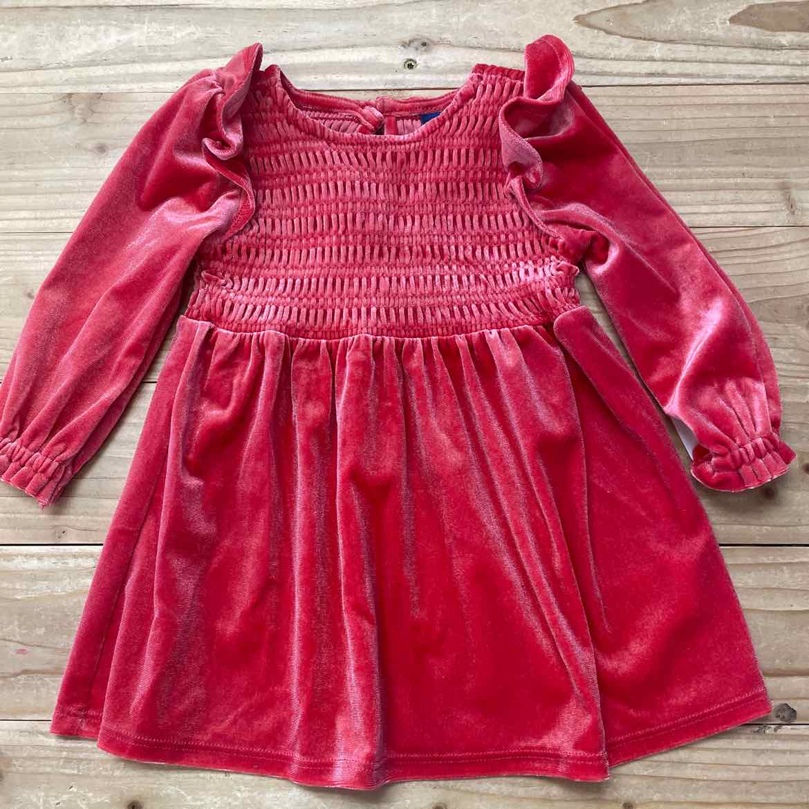 OLD NAVY RED VELOUR DRESS 3-6 MOS