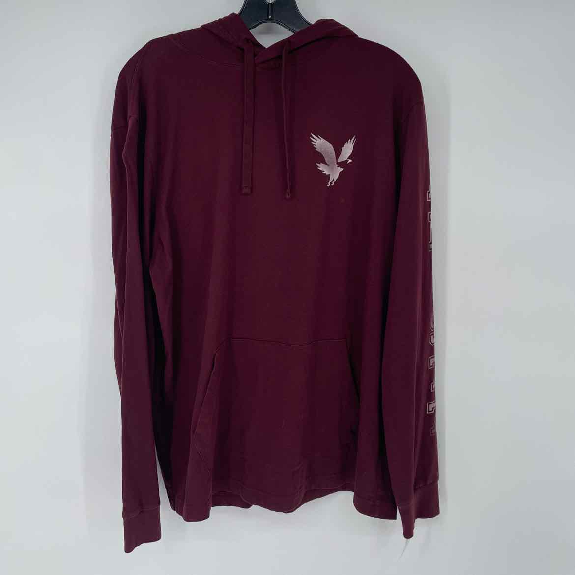 AMERICAN EAGLE MAROON HOODED SHIRT M