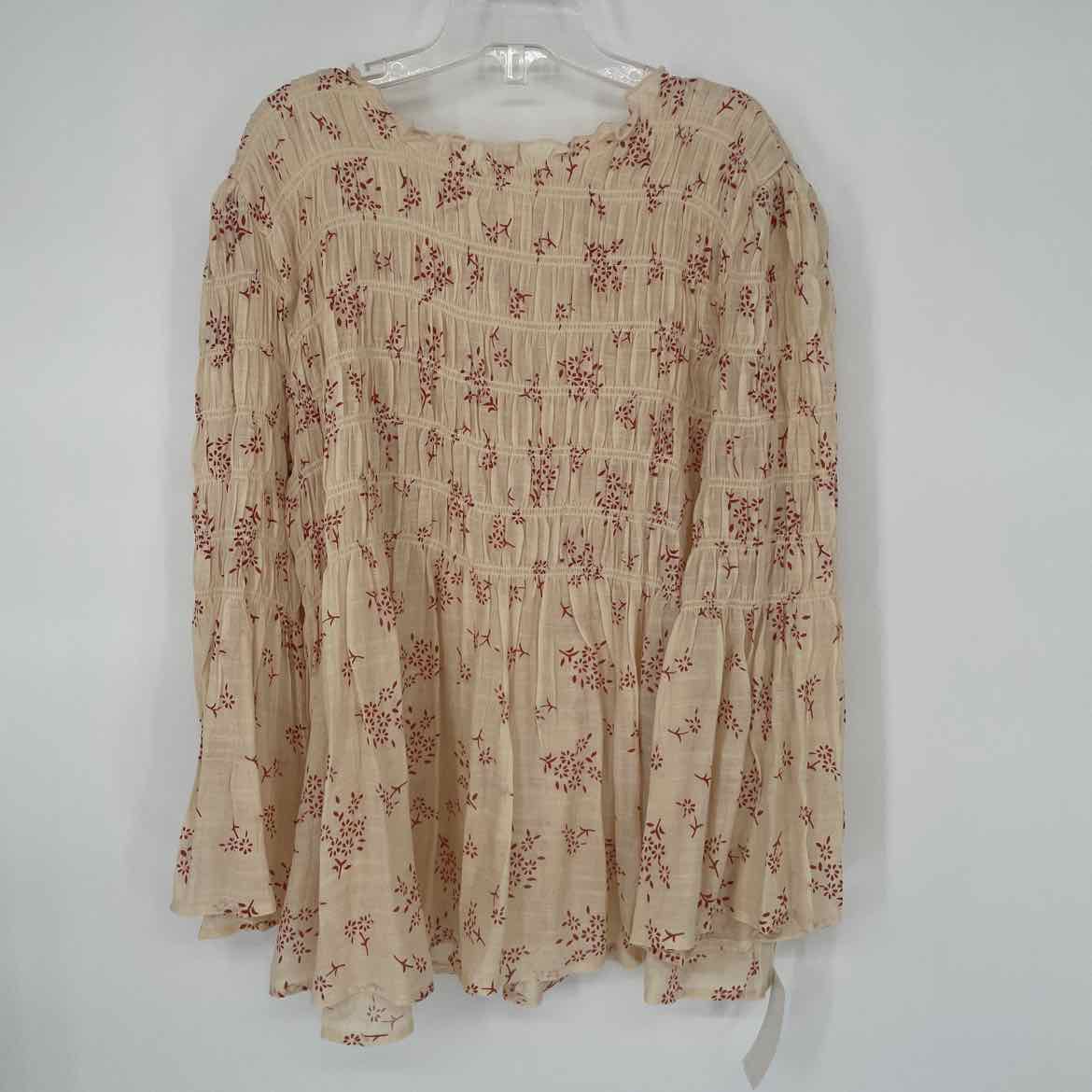 ADIVA CREAM FLORAL BLOUSE M