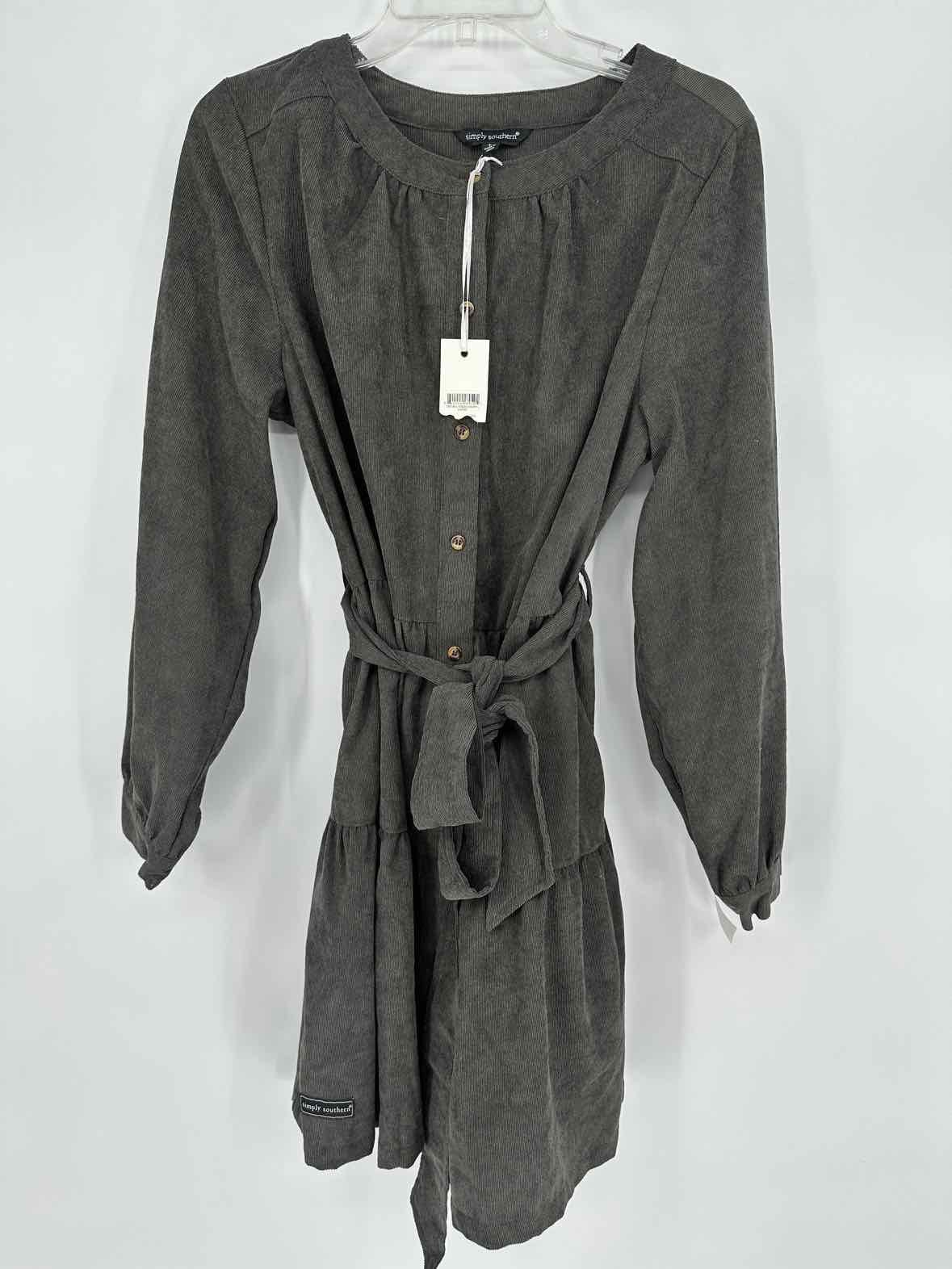 NEW! SIMPLY SOUTHERN GREY CORD DRESS L