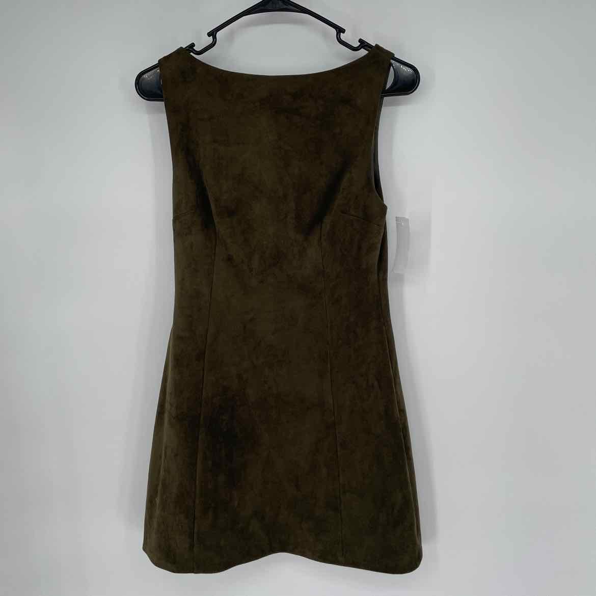 VESTIQUE GREEN FAUX SUEDE DRESS S