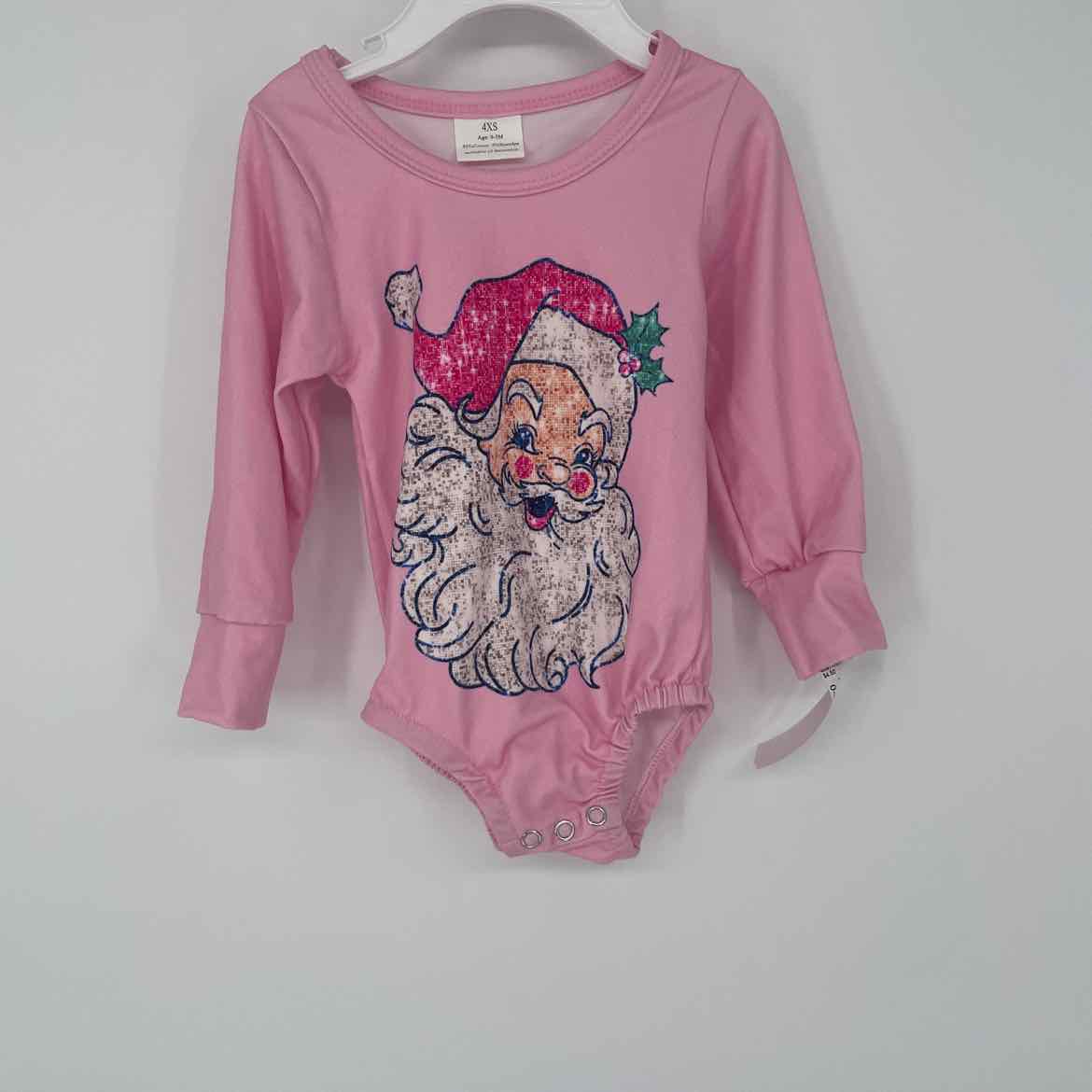 PINK SANTA BUBBLE 0-3 MOS