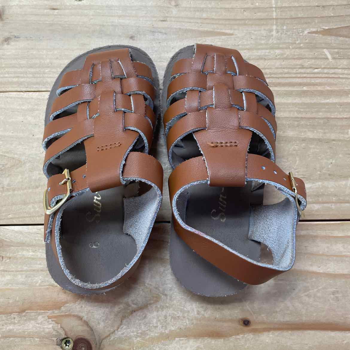 SUN SAN BROWN SANDALS 6 TODDLER
