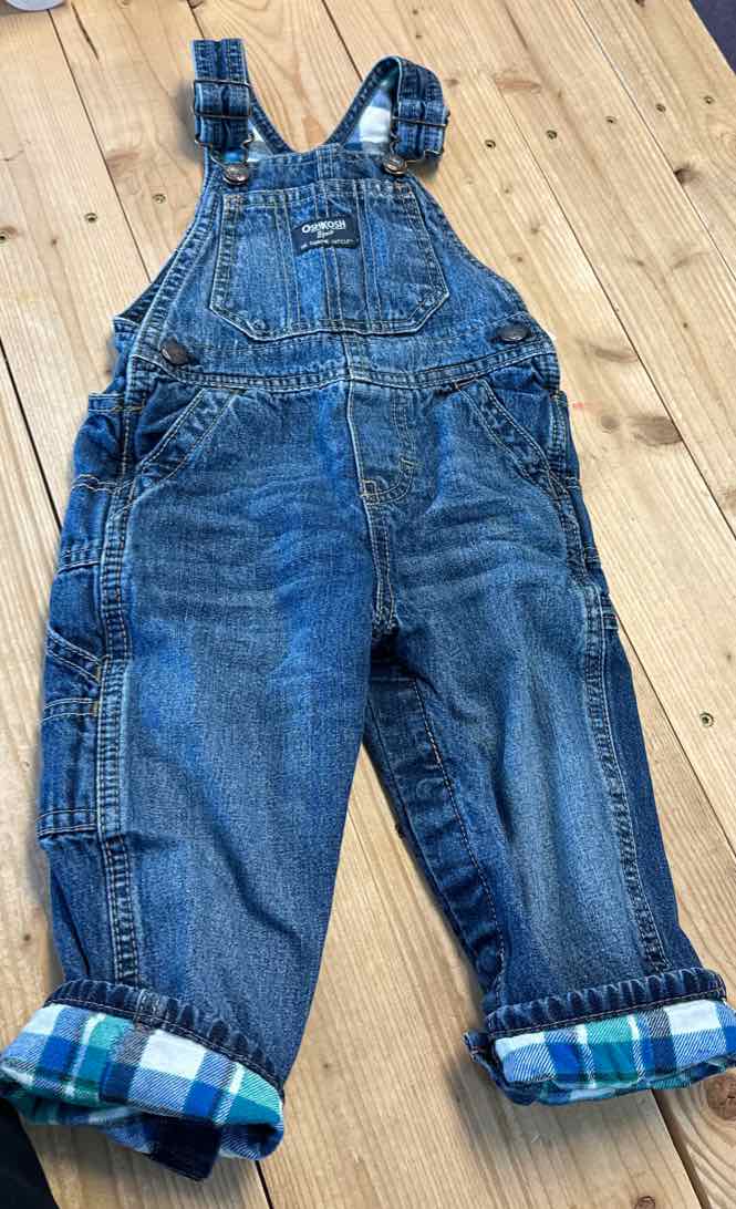OSH KOSH DENIM LINED OVERALLS 18 MOS