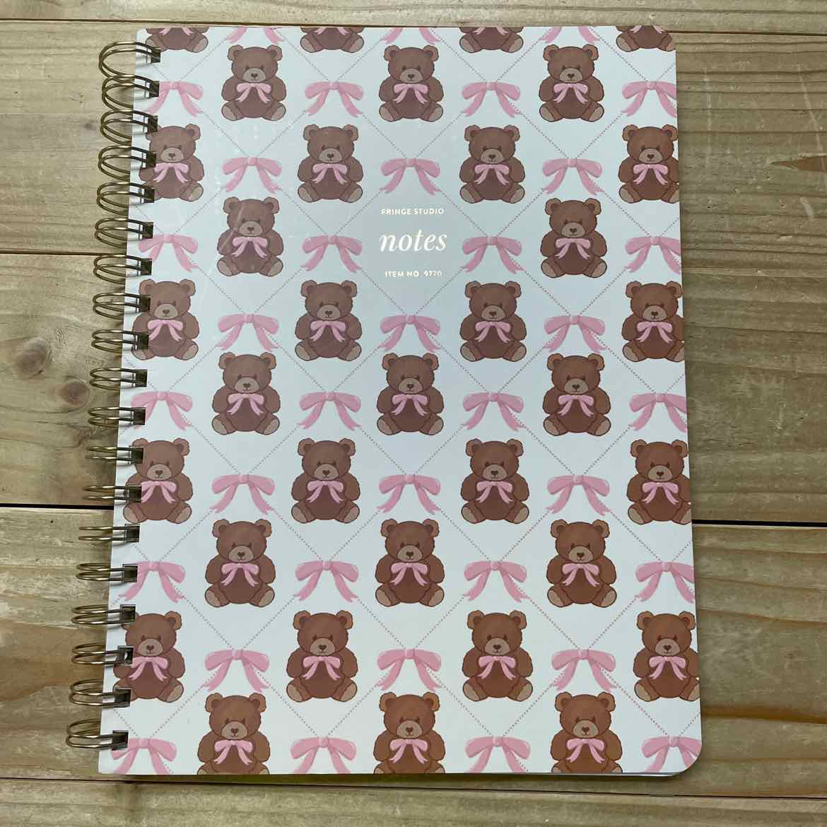 NEW! FRINGE STUDIO PINK BOWS/BEARS NOTEBOOK