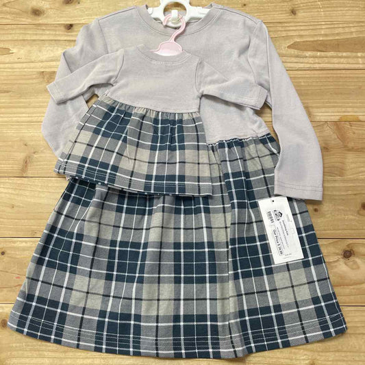 NEW! LEVERET GREY PLAID DRESS W/ MATCHING DOLL DRESS 3