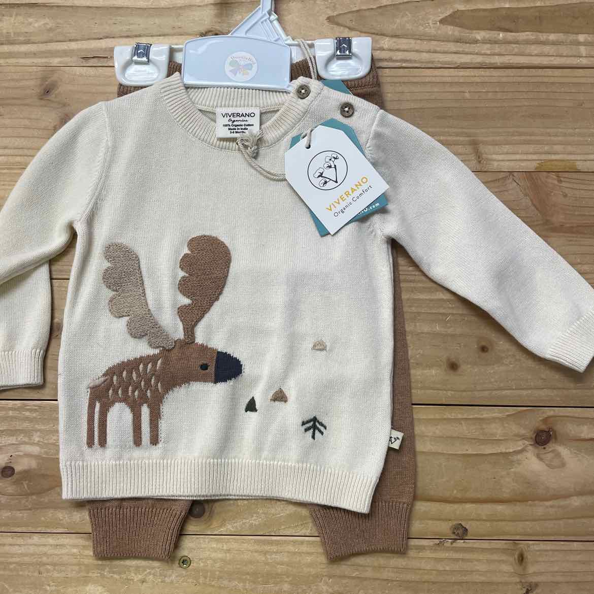 NEW! VIVERANO MOOSE 2PC 3-6 MOS