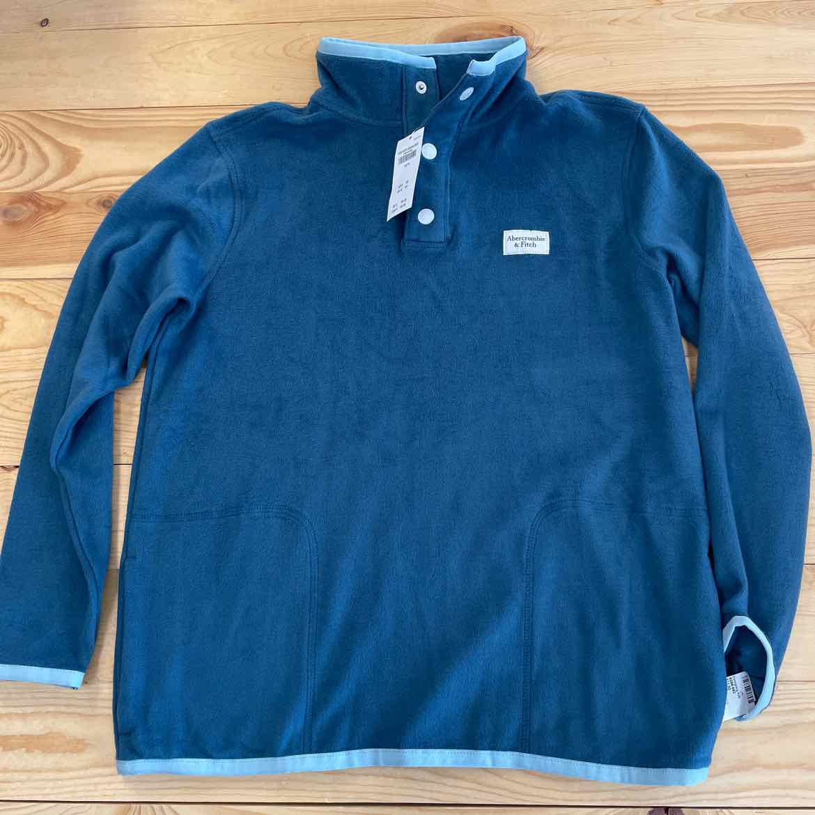 NEW! ABERCROMBIE TEAL FLEECE PULLOVER 13/14