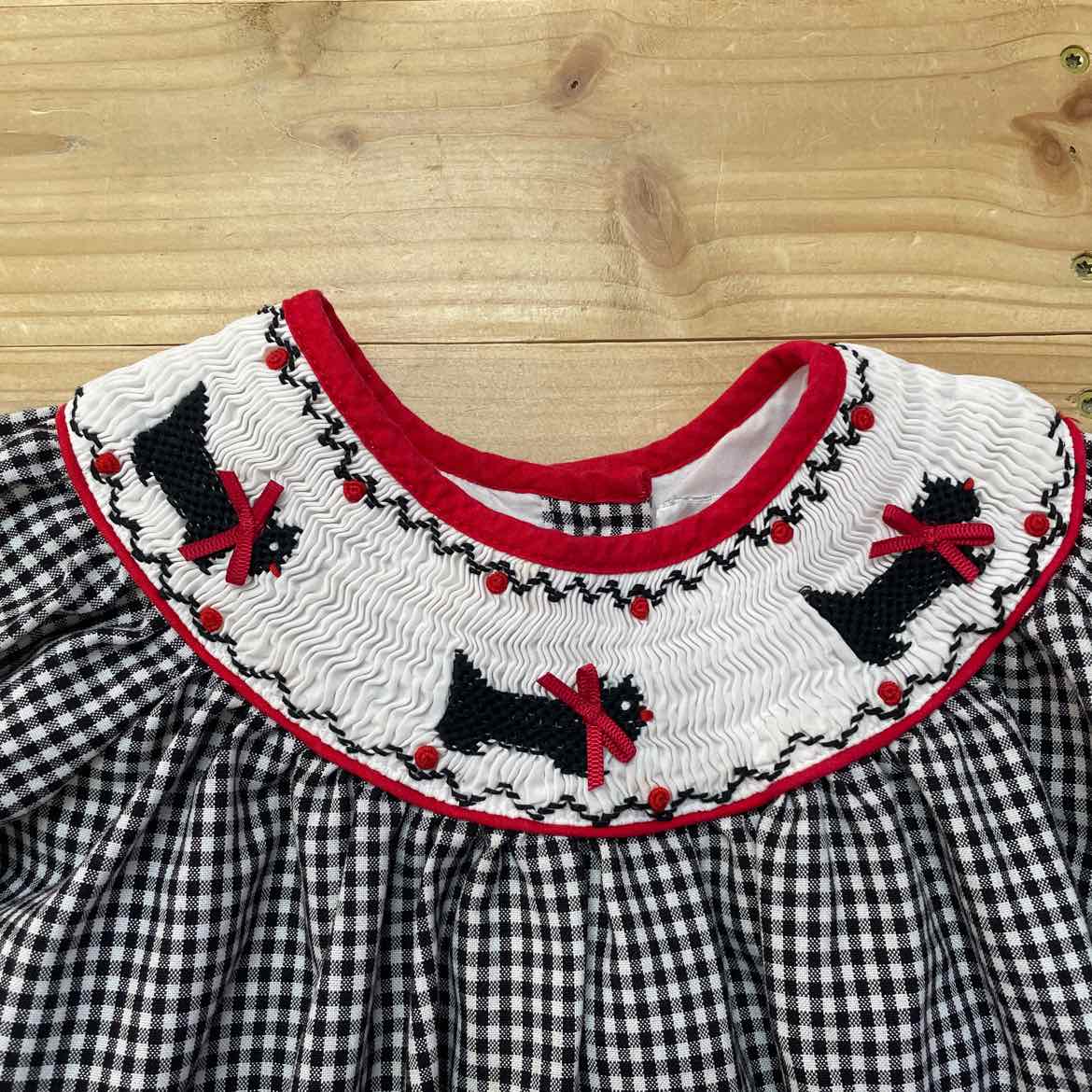 RARE EDITIONS SMOCKED SCOTTIE DOG DRESS 3T