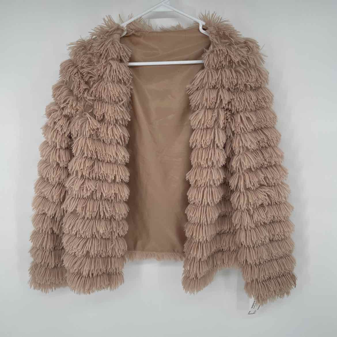 TAN FUZZY JACKET M