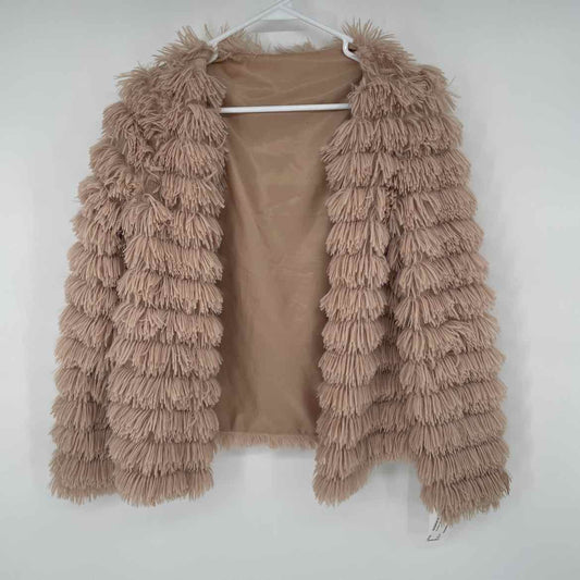 TAN FUZZY JACKET M