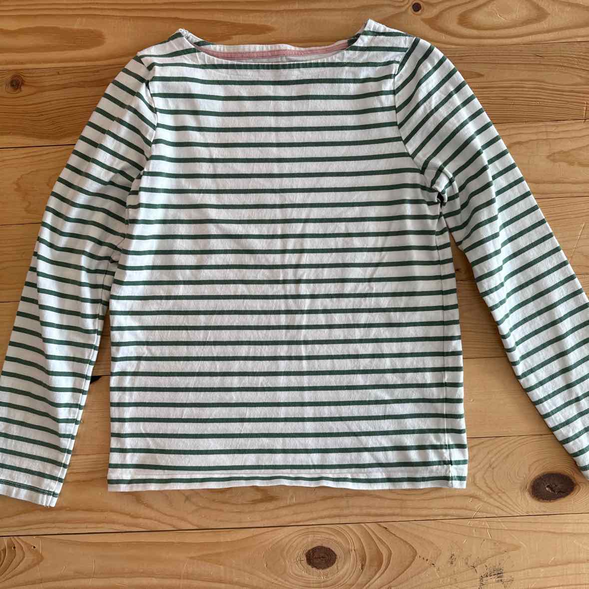 MINI BODEN GREEN STRIPED TOP 11/12