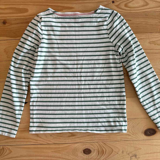 MINI BODEN GREEN STRIPED TOP 11/12