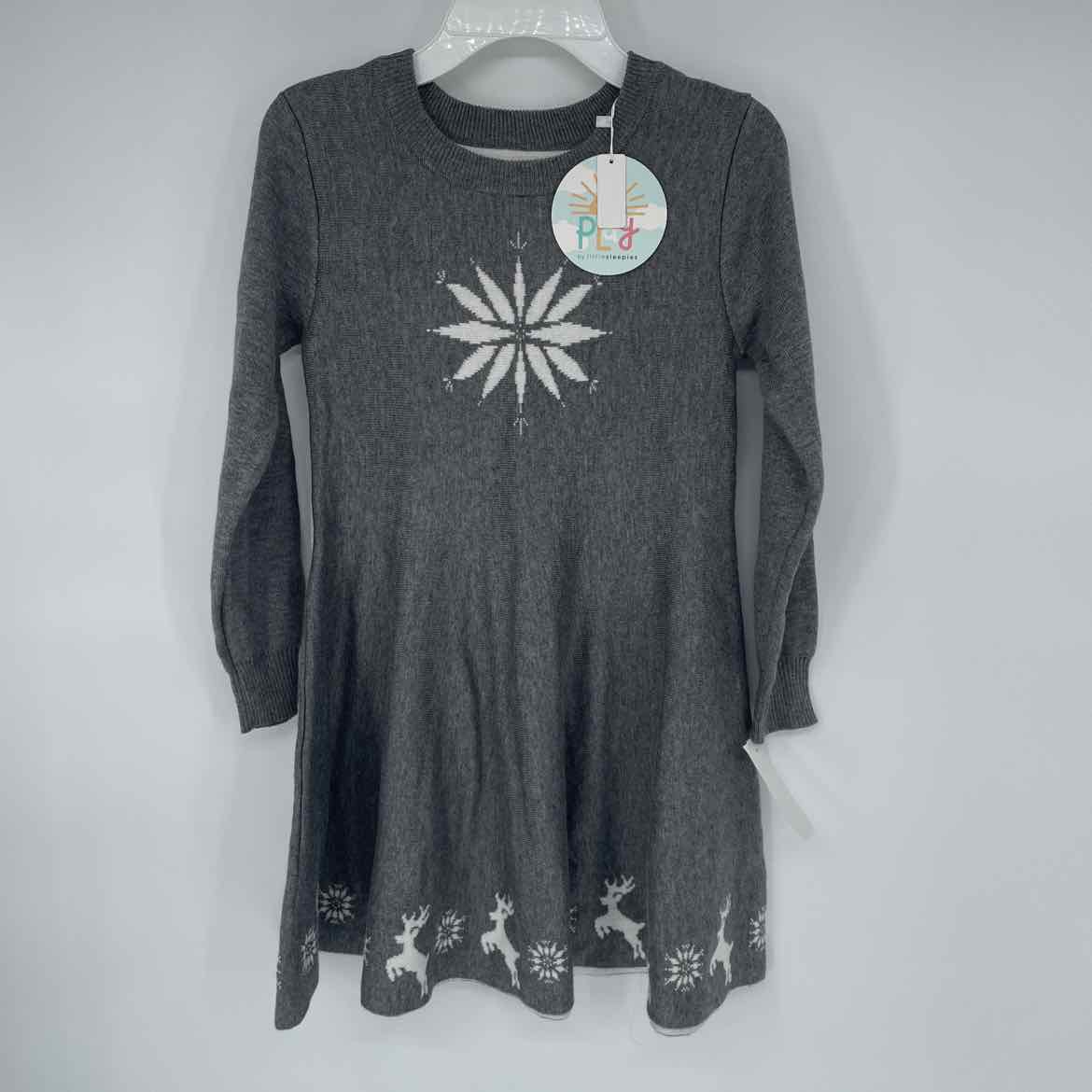 NEW! LITTLE SLEEPIES GREY SNOWFLAKE DRESS 7