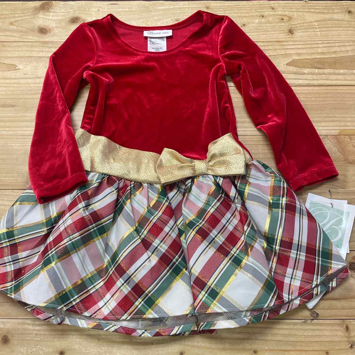 NEW! BONNIE JEAN RED CHRISTMAS DRESS 3T