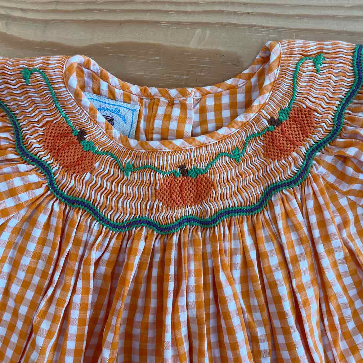 SMOCKED GINGHAM DRESS 3T