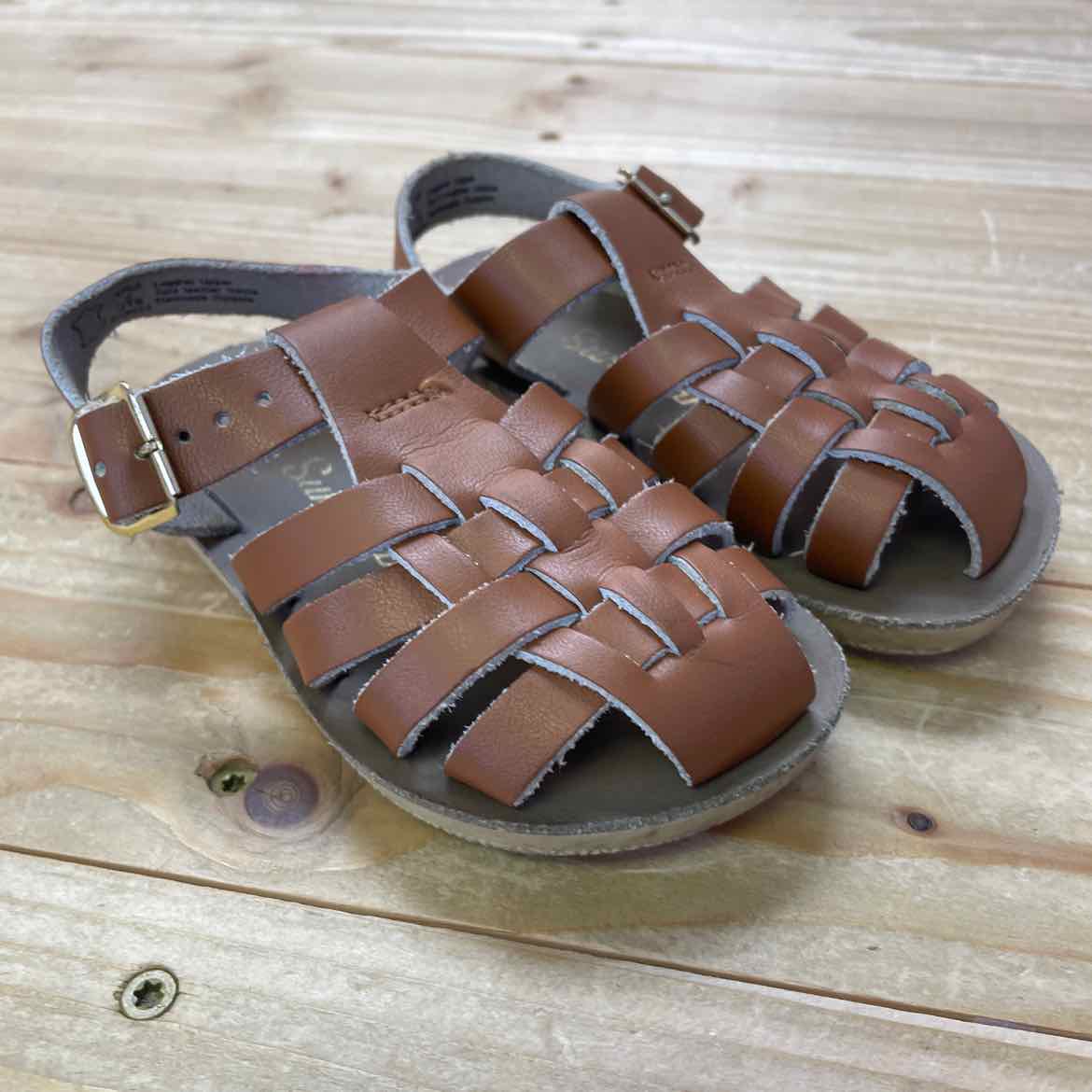 SUN SAN BROWN SANDALS 6 TODDLER